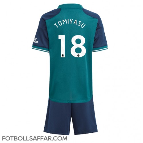 Arsenal Takehiro Tomiyasu #18 Tredje Dräkt Barn 2023-24 Kortärmad (+ Korta byxor)